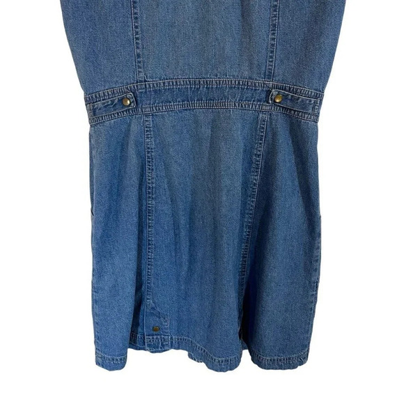 PG Collections Vintage Denim Button Down Dress 10 Metallic Embroidered Collar - Picture 9 of 10